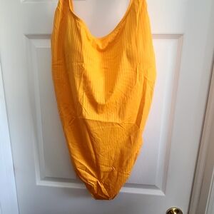 Andie Tangerine Yellow Long Torso Plus Size Bathingsuit